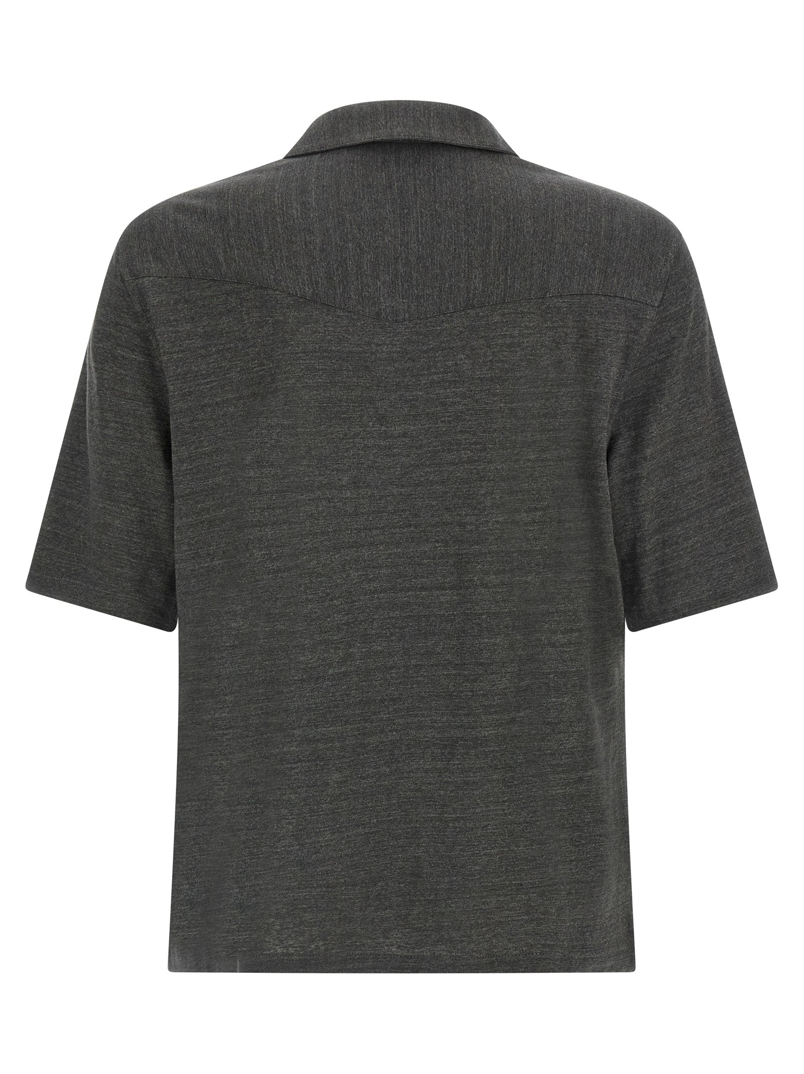 Brunello Cucinelli 74% Linen shirt in gray — view 2