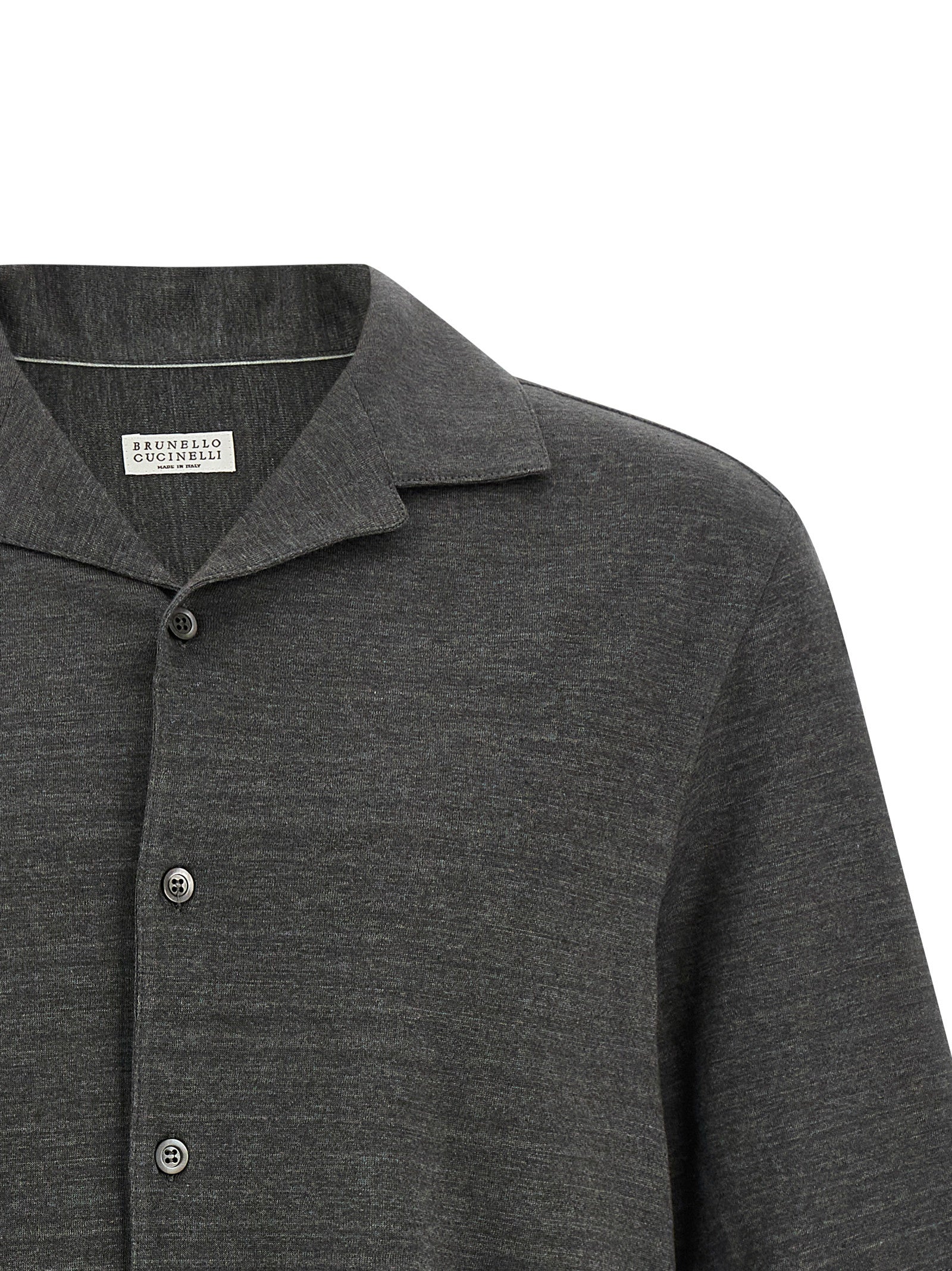 Brunello Cucinelli 74% Linen shirt in gray — view 3
