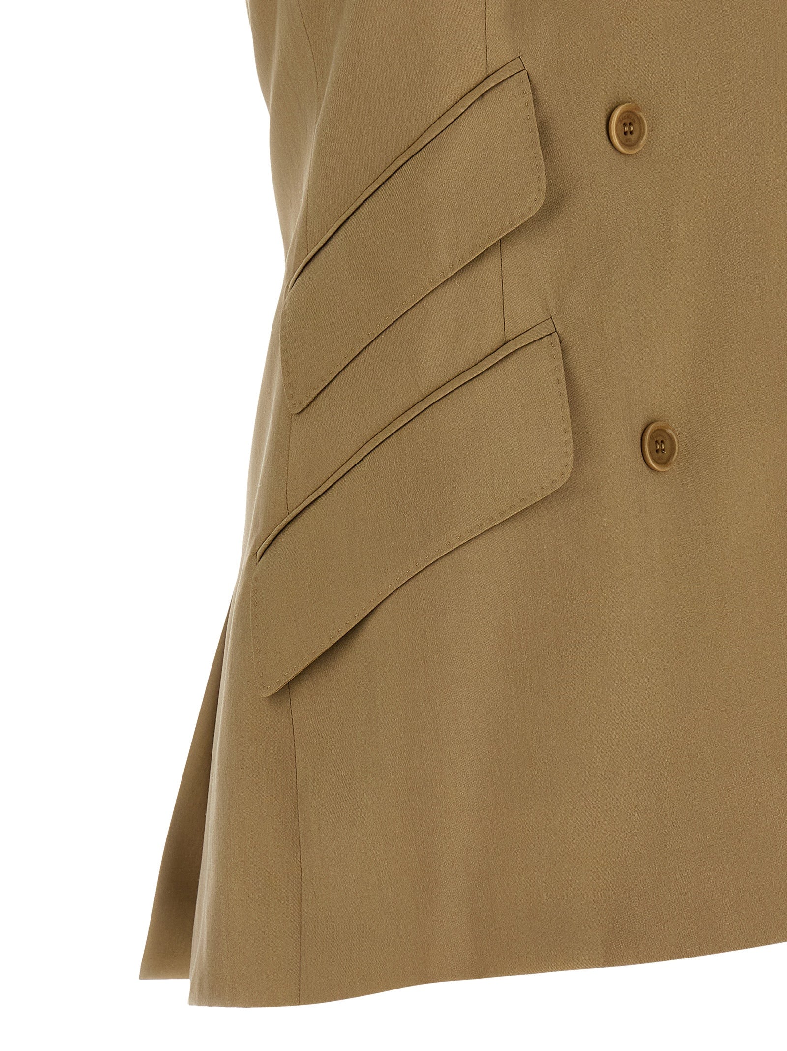 Max Mara 75% virgin wool blazer in beige — view 4