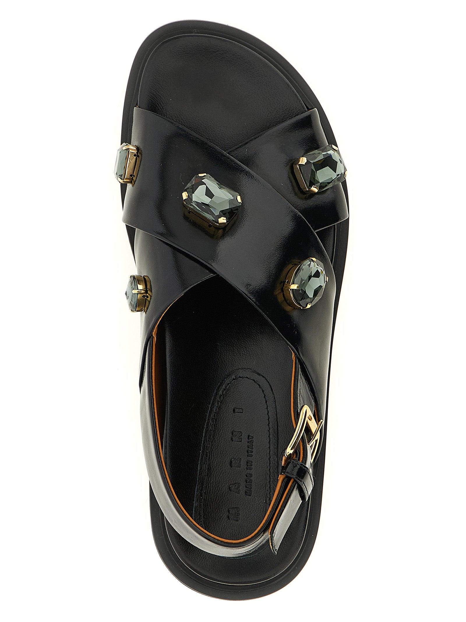 Marni 100% sheep leather sandals in black — view 4