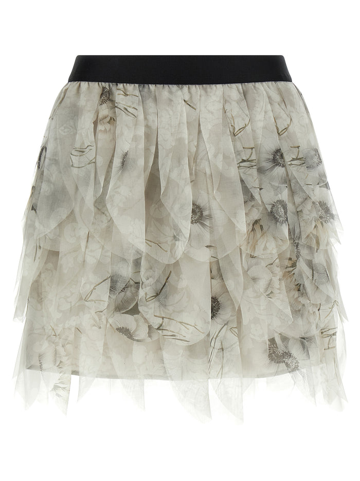Max Mara 100% silk (organza with silk lining) skirt in gray