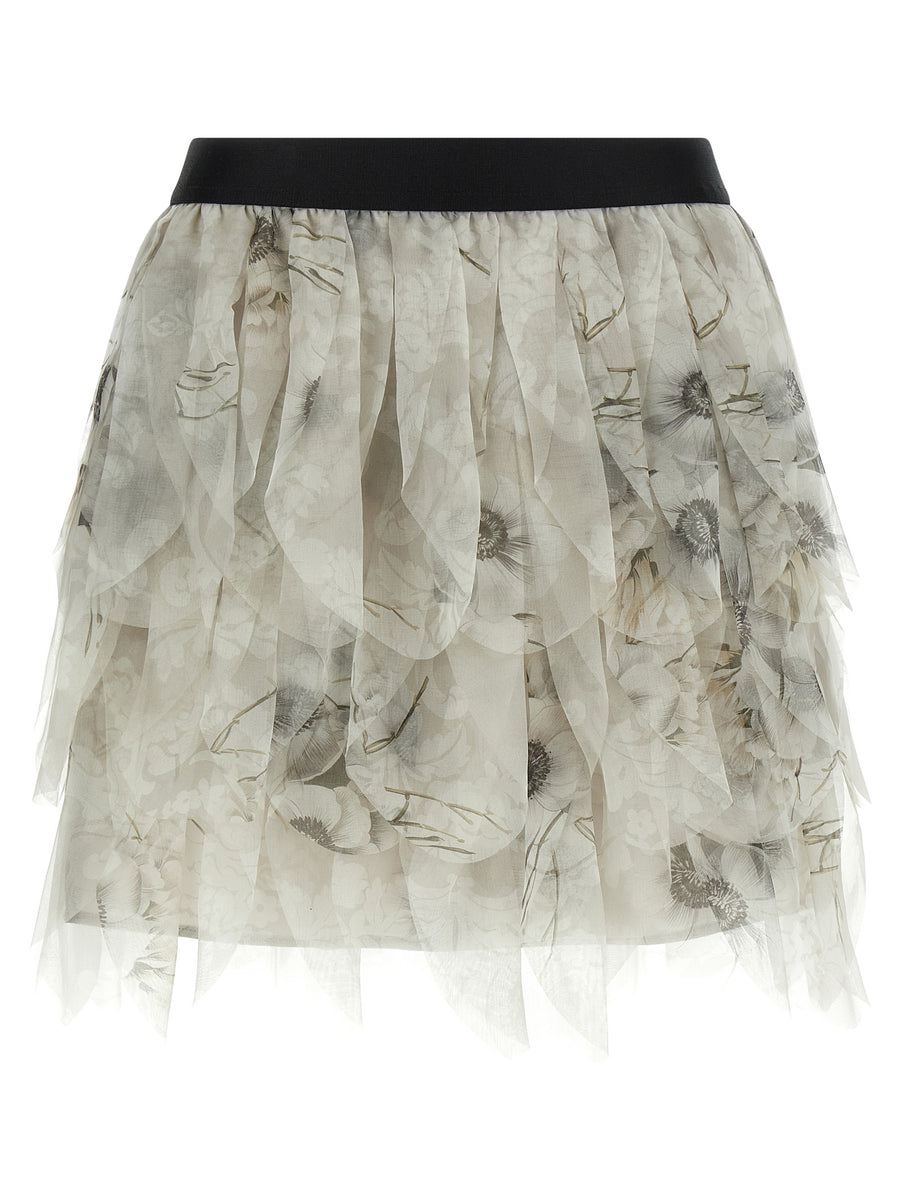 Max Mara 100% silk (organza with silk lining) skirt in gray