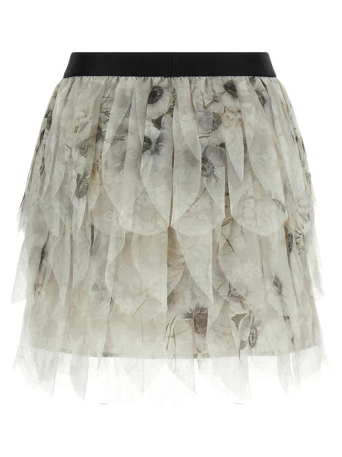 Max Mara 100% silk (organza with silk lining) skirt in gray — view 2