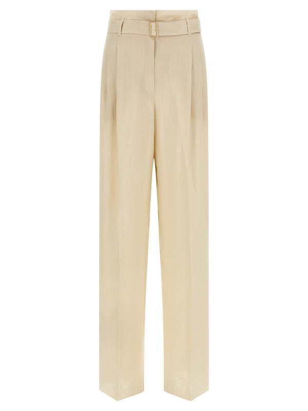 Max Mara 100% Linen trousers in beige