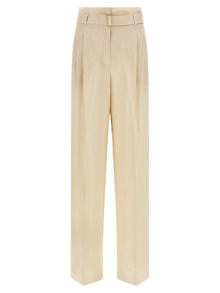 Max Mara 100% Linen trousers in beige