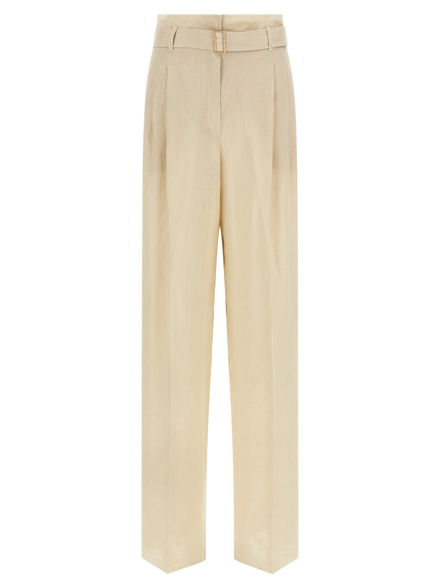 Max Mara 100% Linen trousers in beige