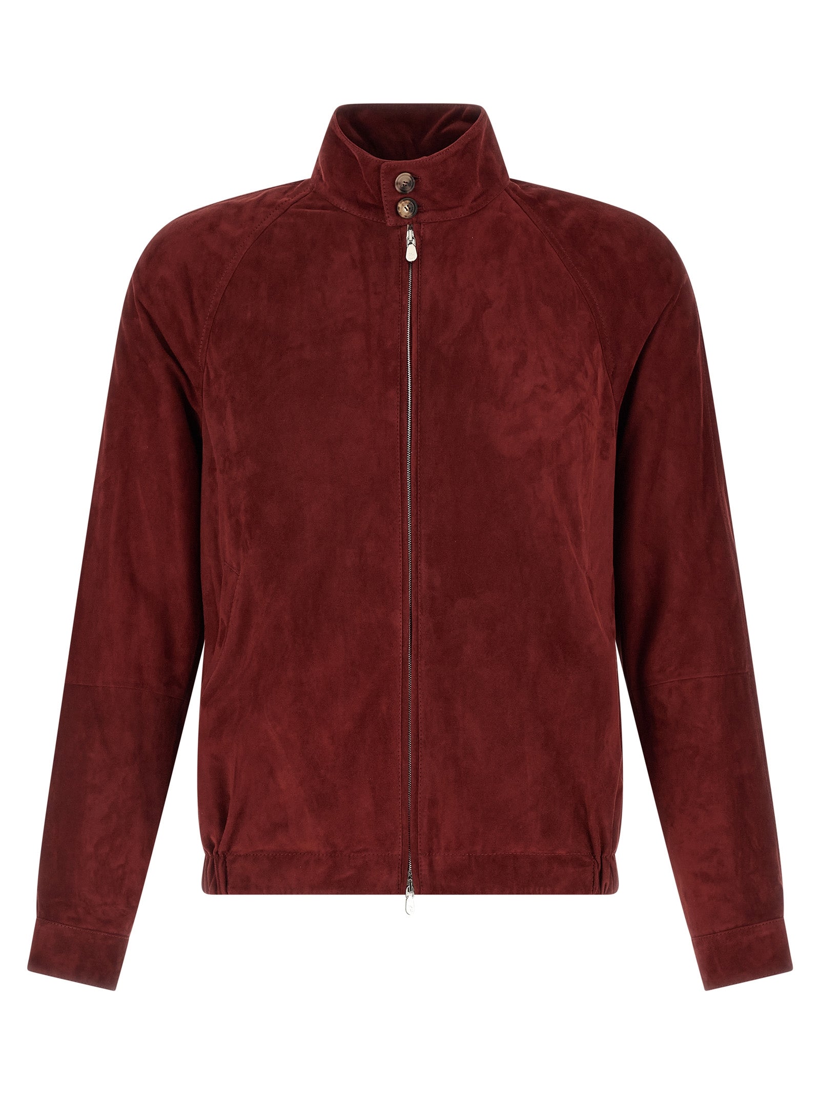 Brunello Cucinelli 100% lamb leather jacket in burgundy