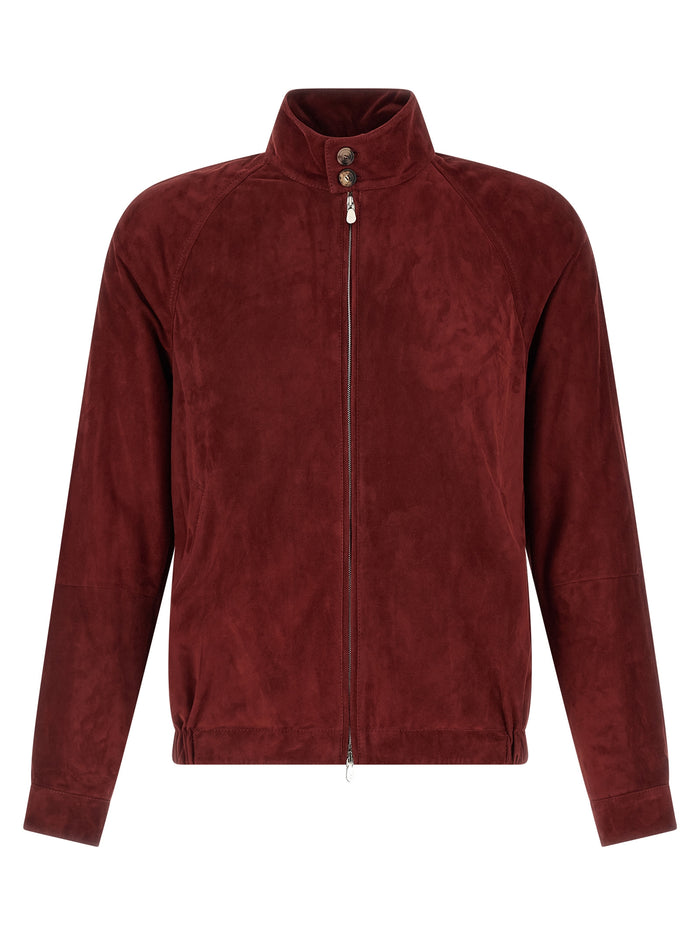 Brunello Cucinelli 100% lamb leather jacket in burgundy