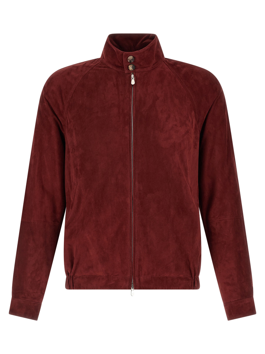 Brunello Cucinelli 100% lamb leather jacket in burgundy