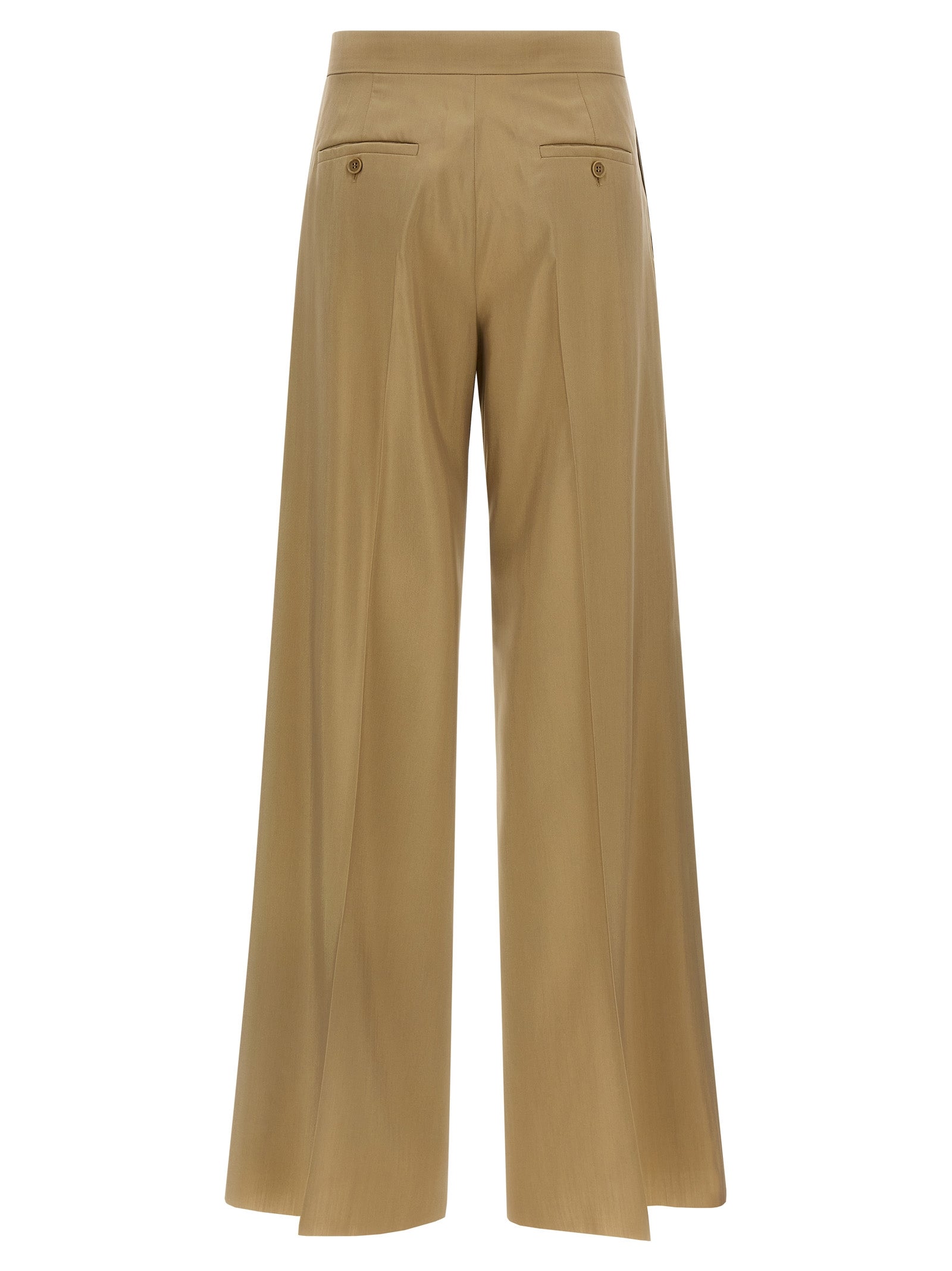 Max Mara 75% Virgin Wool trousers in beige — view 2