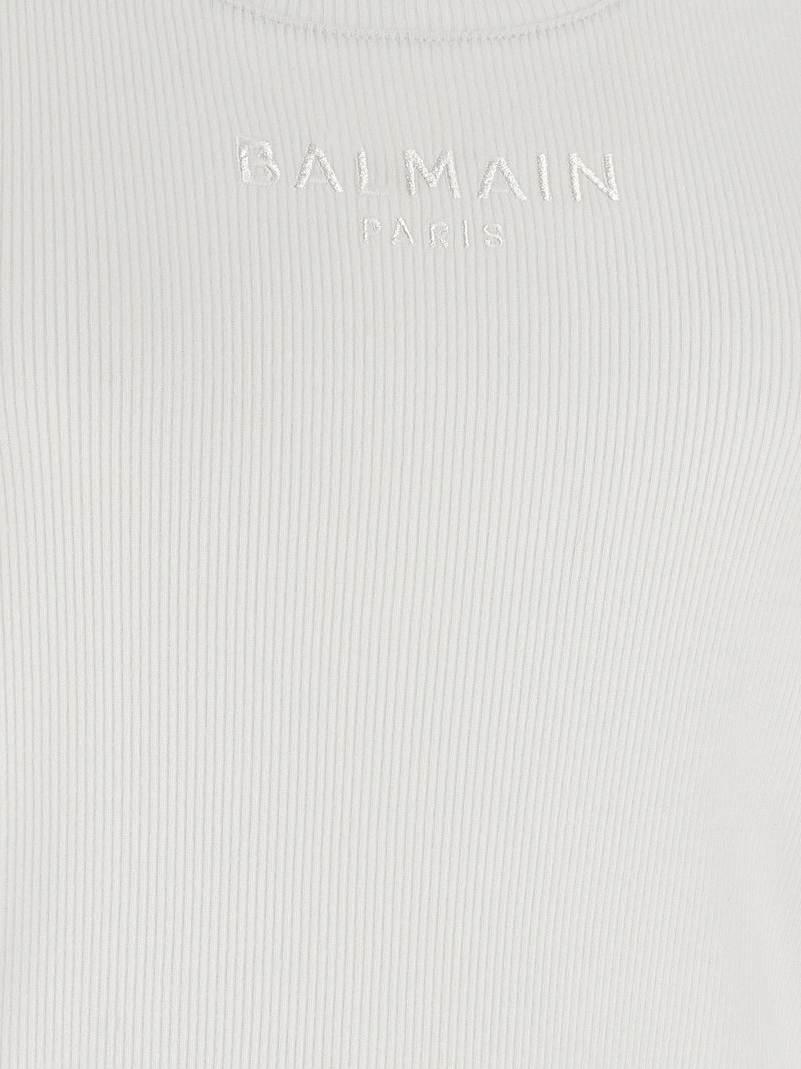 Balmain 100% cotton tank top in white — view 4