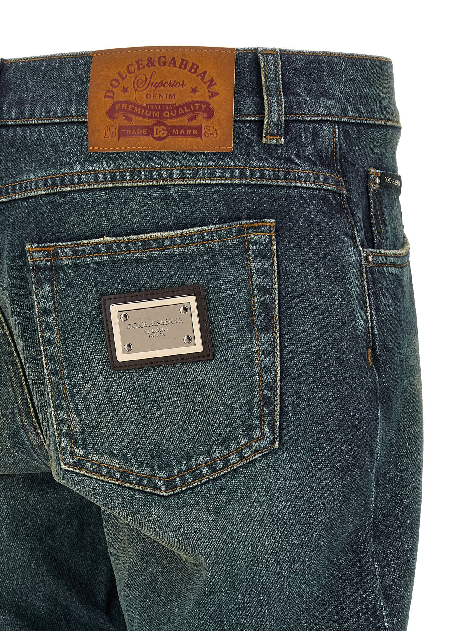 Dolce & Gabbana 100% cotton jeans in blue — view 4
