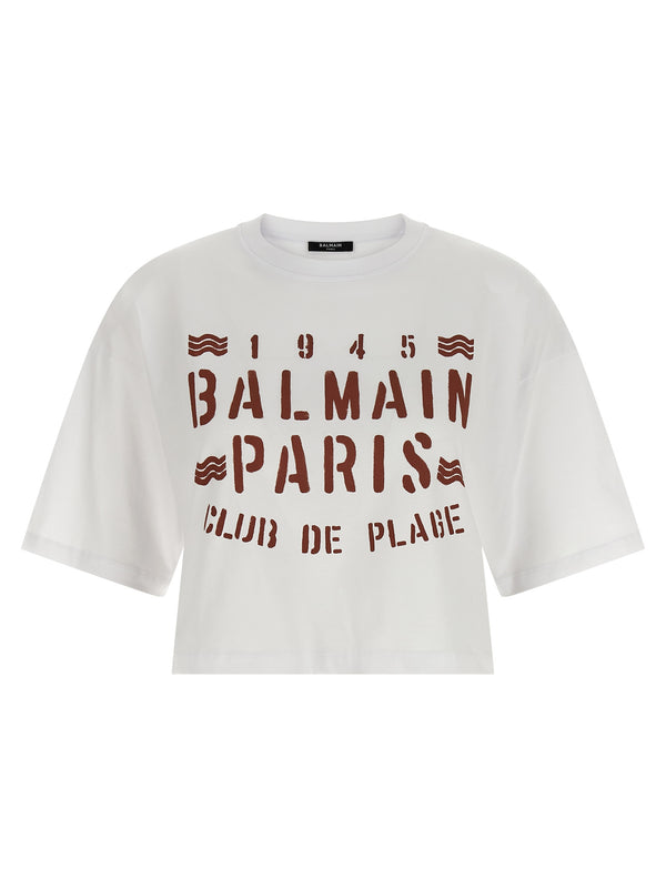 Balmain 100% cotton t-shirt in white