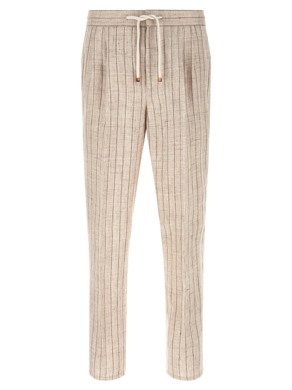 Brunello Cucinelli 100% Linen trousers in beige