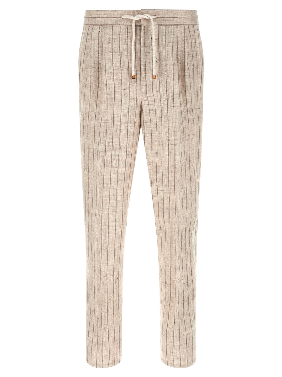 Brunello Cucinelli 100% Linen trousers in beige