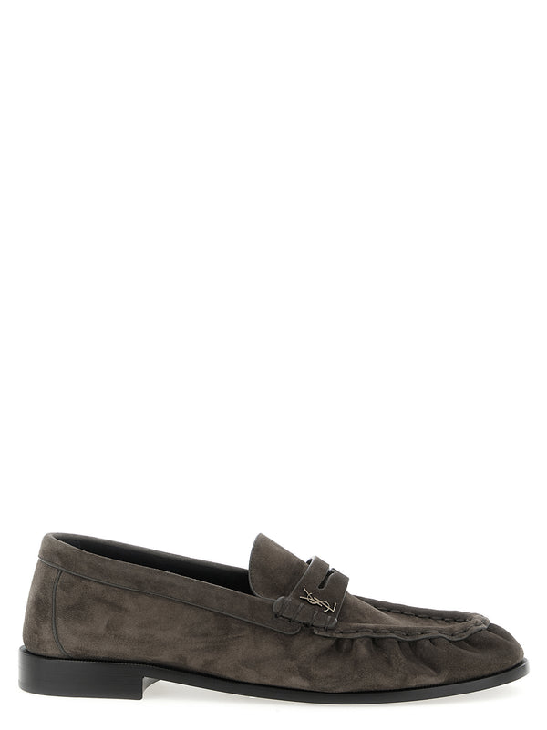 Saint Laurent 100% calfskin leather loafer in brown