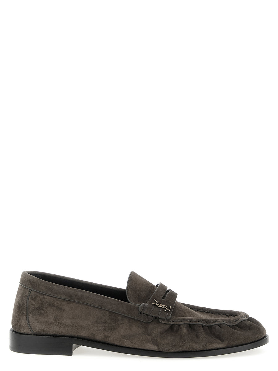 Saint Laurent 100% calfskin leather loafer in brown