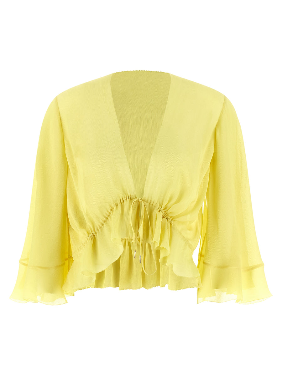 Alberta Ferretti 70% acetate blouse in yellow