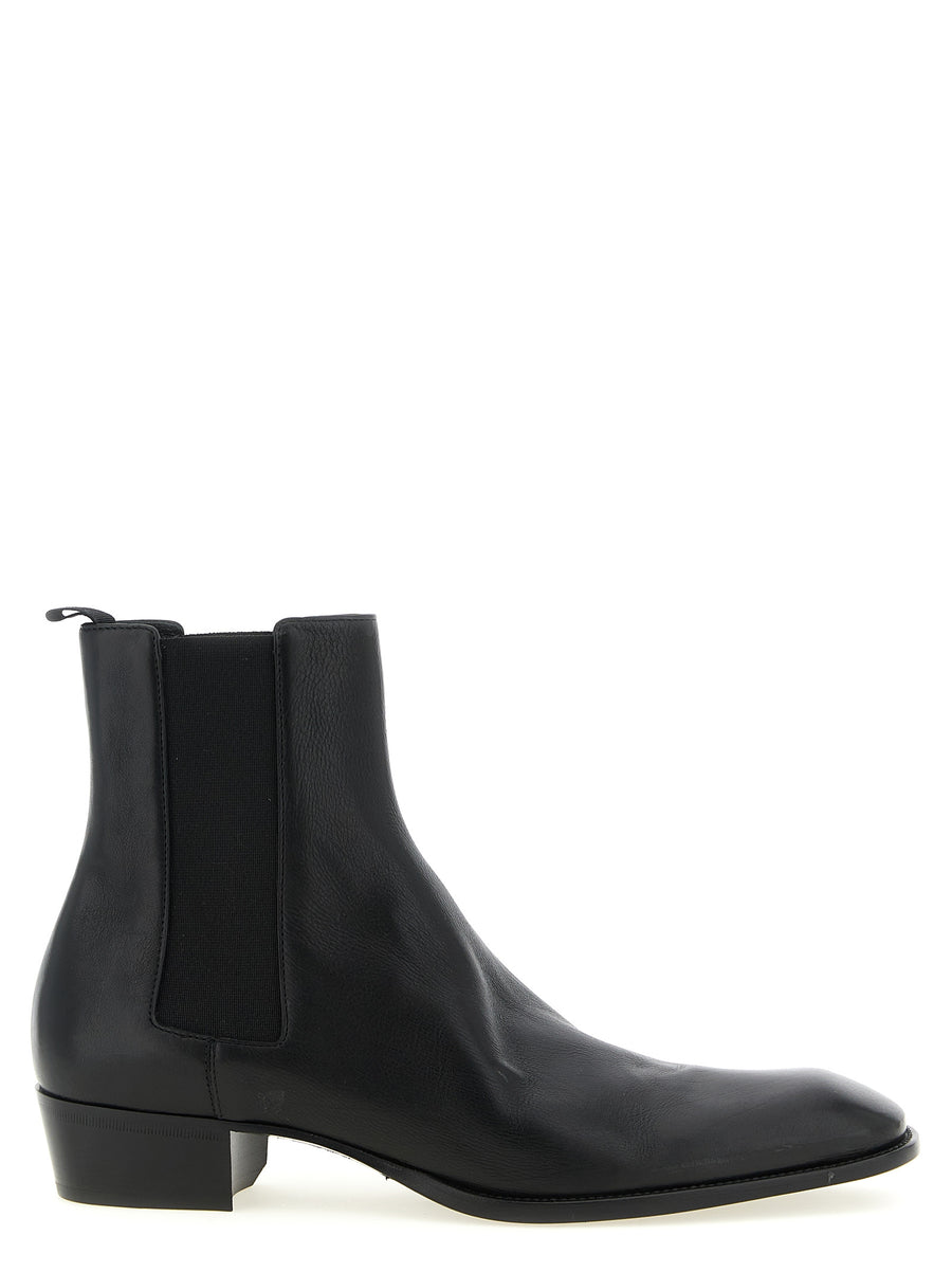 Saint Laurent 100% calfskin leather (Bos Taurus) boots in black