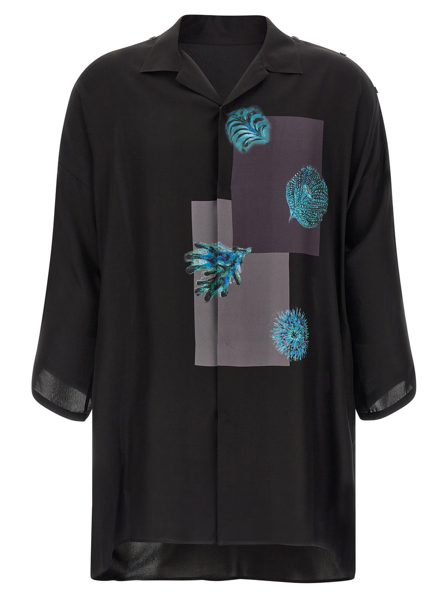 Yohji Yamamoto 100% silk blouse in black