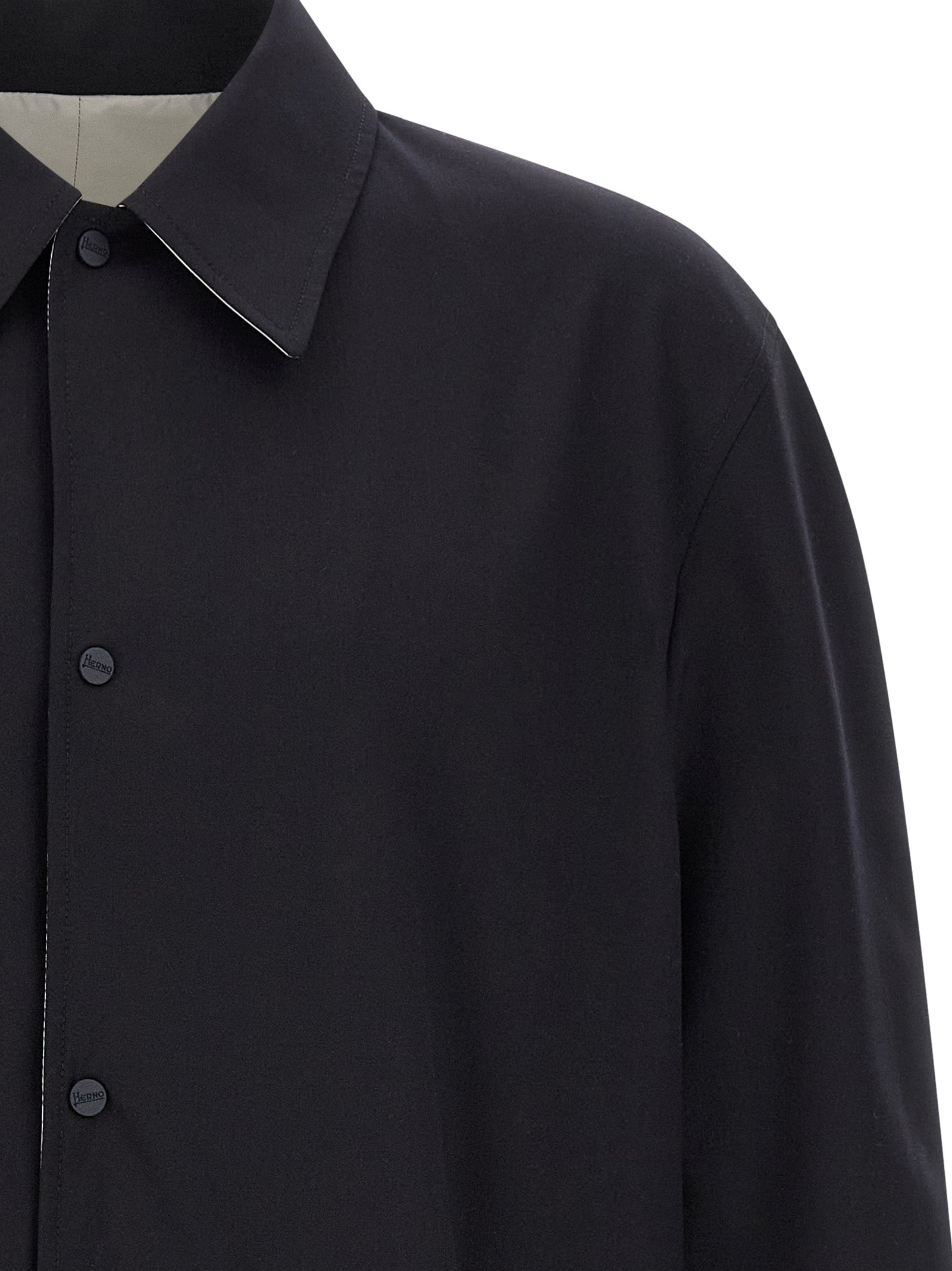 Herno 64% polyester coat in black — view 3
