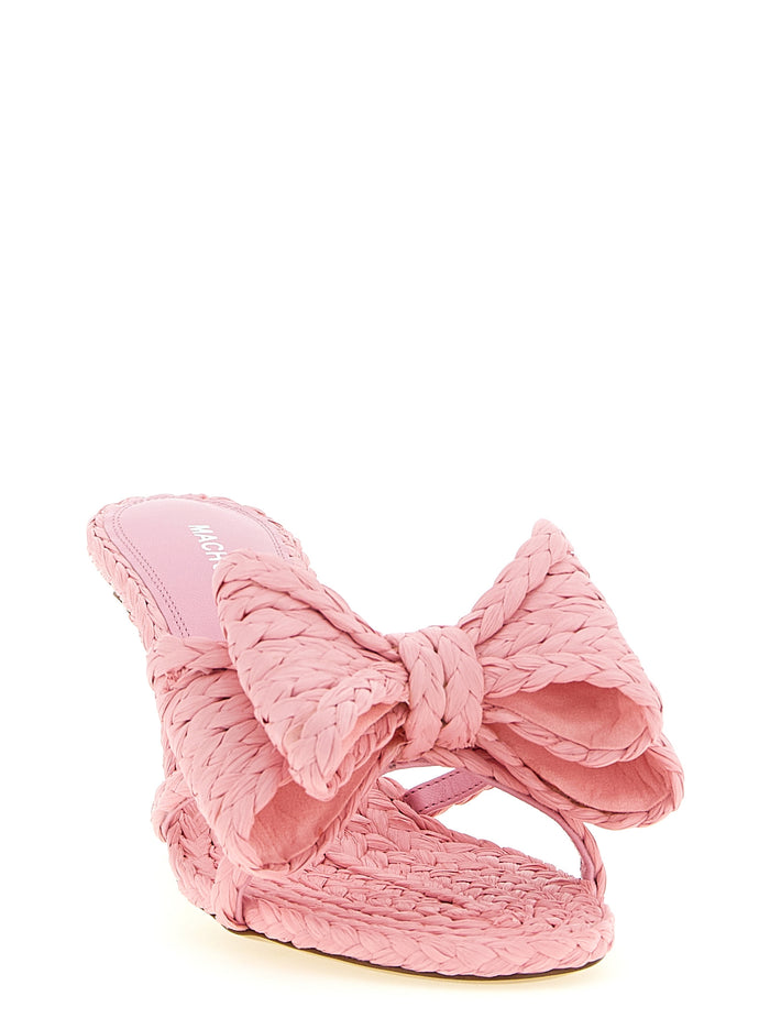 Mach & Mach 100% Raffia heel mule in pink — view 2