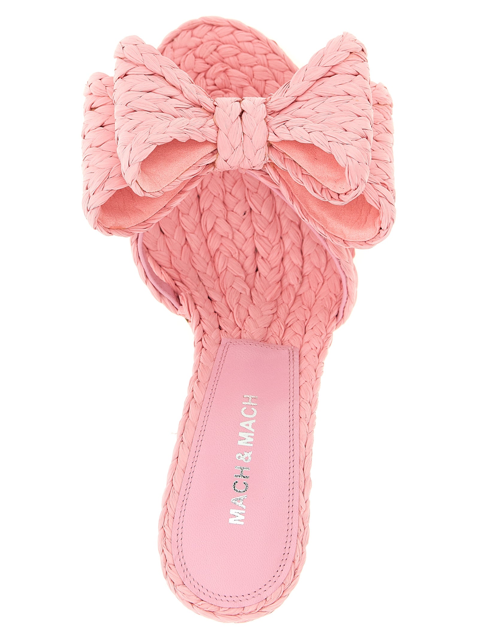 Mach & Mach 100% Raffia heel mule in pink — view 4
