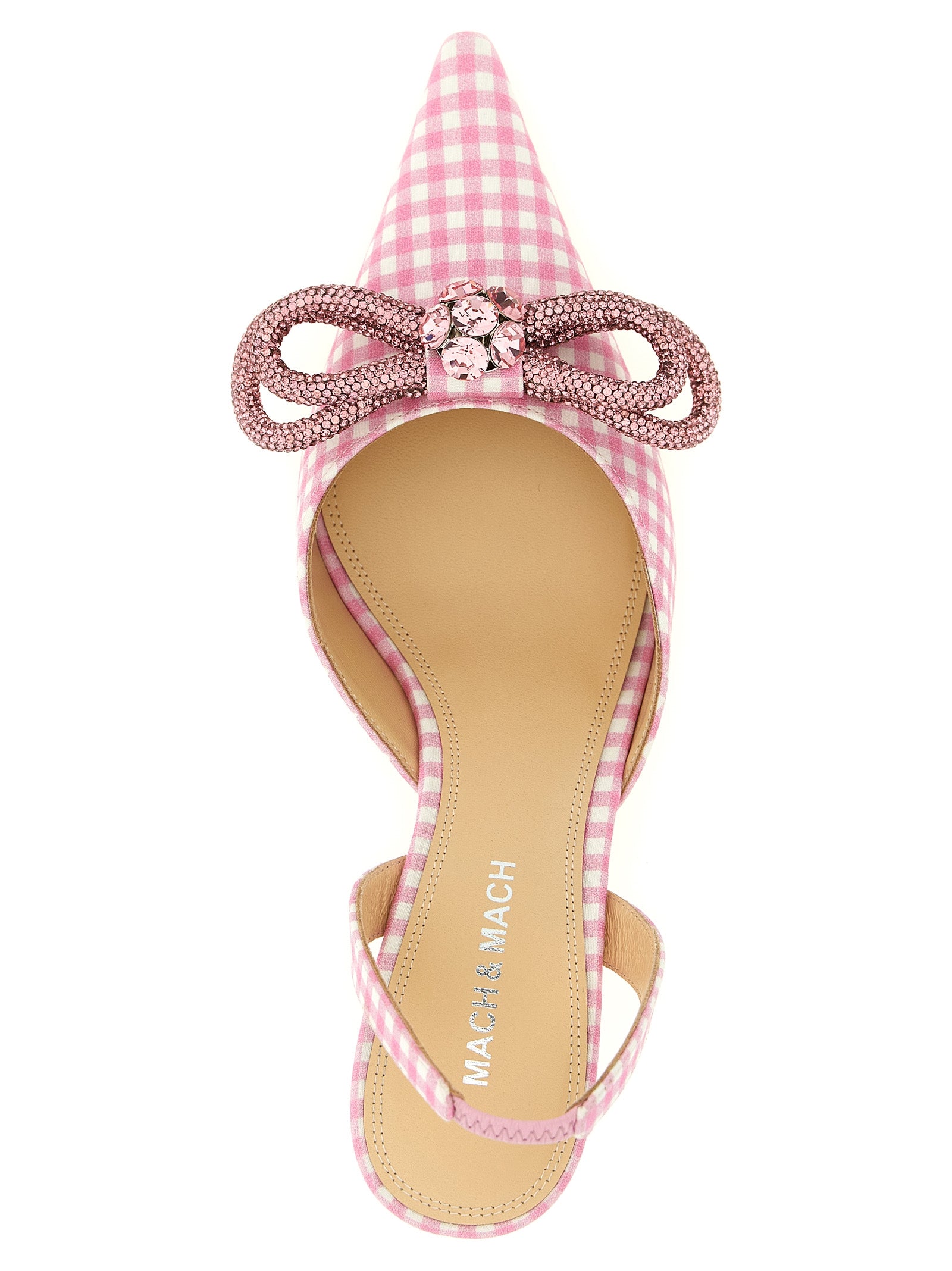 Mach & Mach Fabric slingback heel in pink — view 4