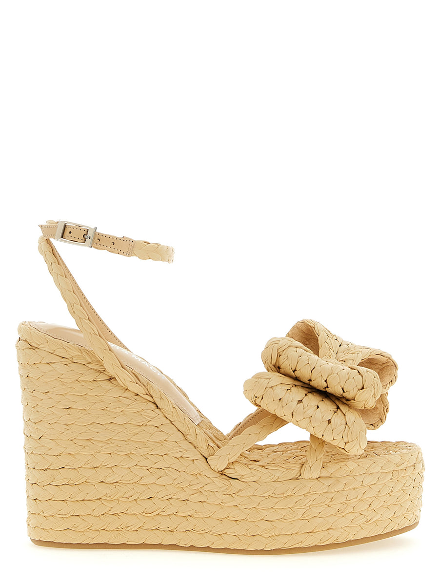 Mach & Mach 100% Raffia sandal in beige