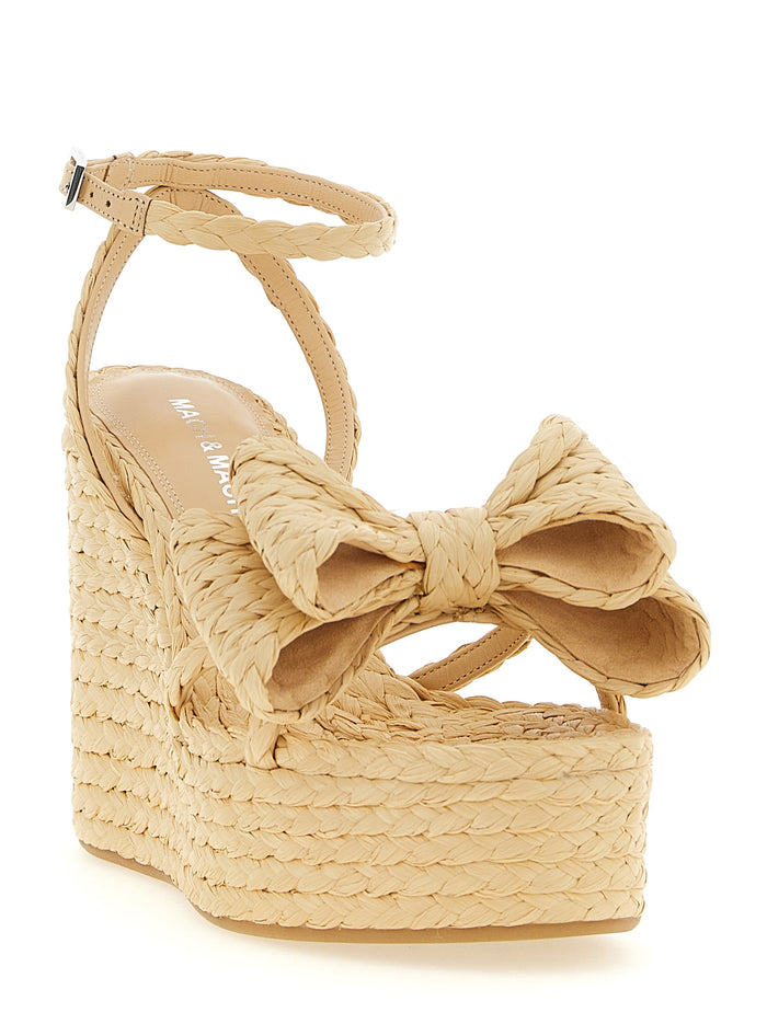 Mach & Mach 100% Raffia sandal in beige — view 2