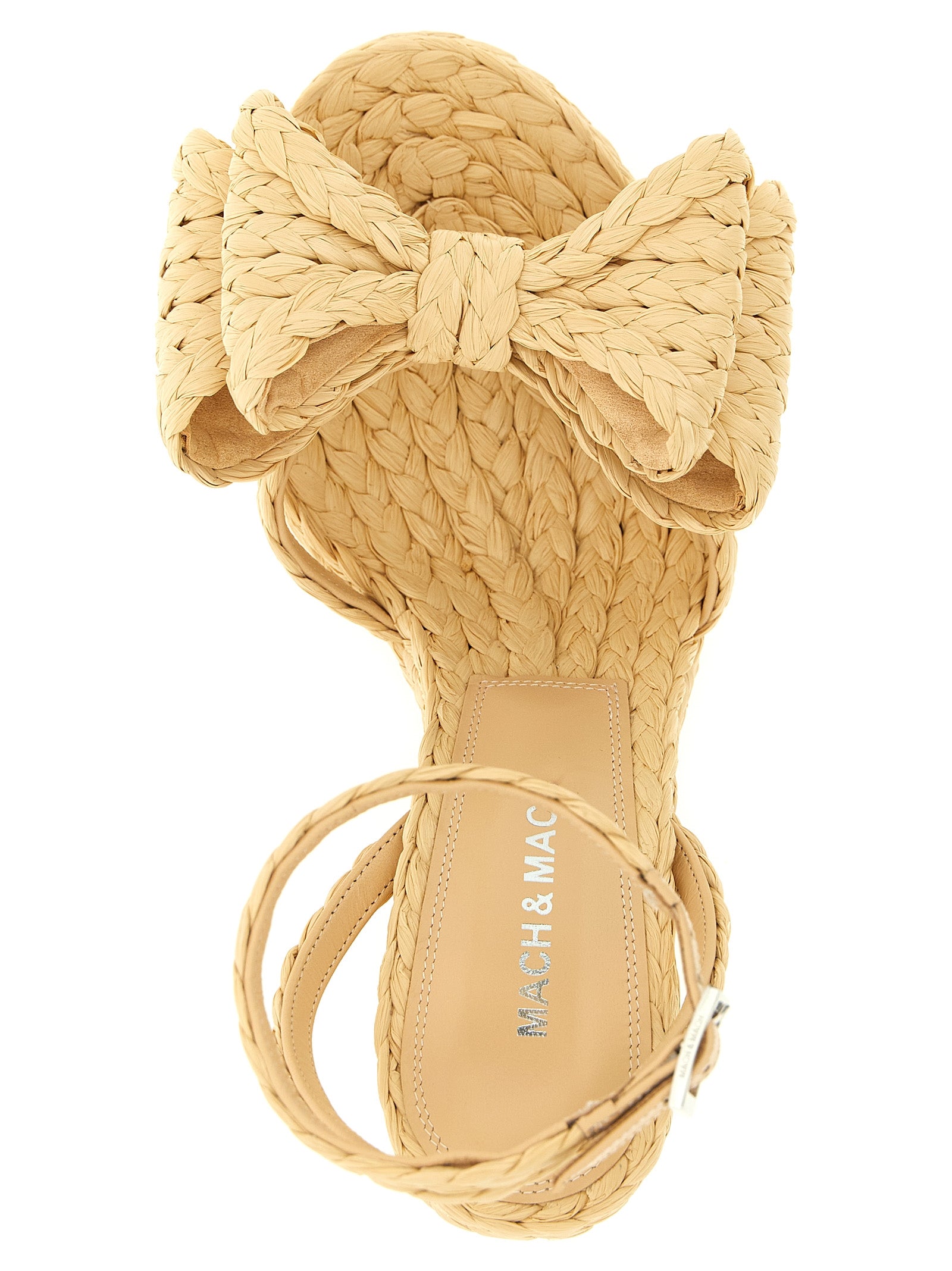 Mach & Mach 100% Raffia sandal in beige — view 4