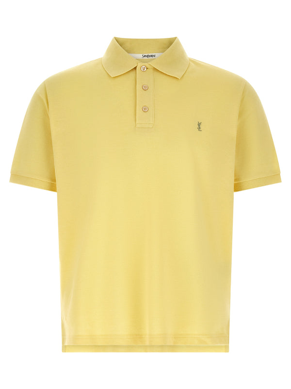 Saint Laurent 100% Cotton polo shirt in yellow