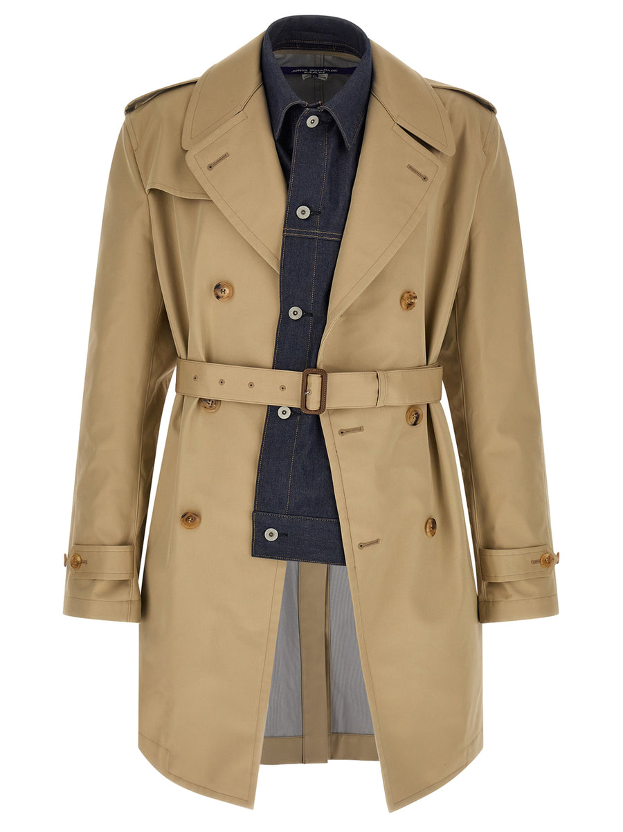 Junya Watanabe 100% Cotton trench coat in beige