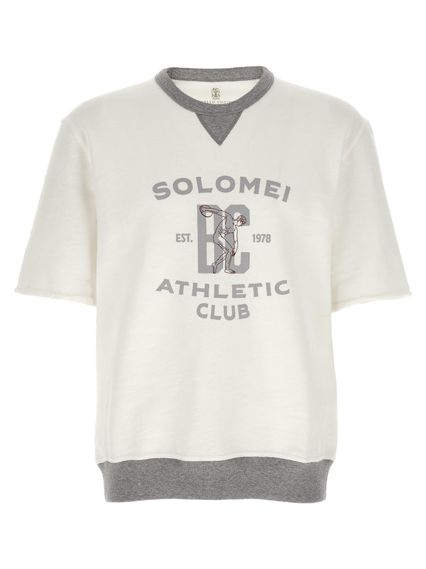 Brunello Cucinelli 91% cotton sweatshirt in white