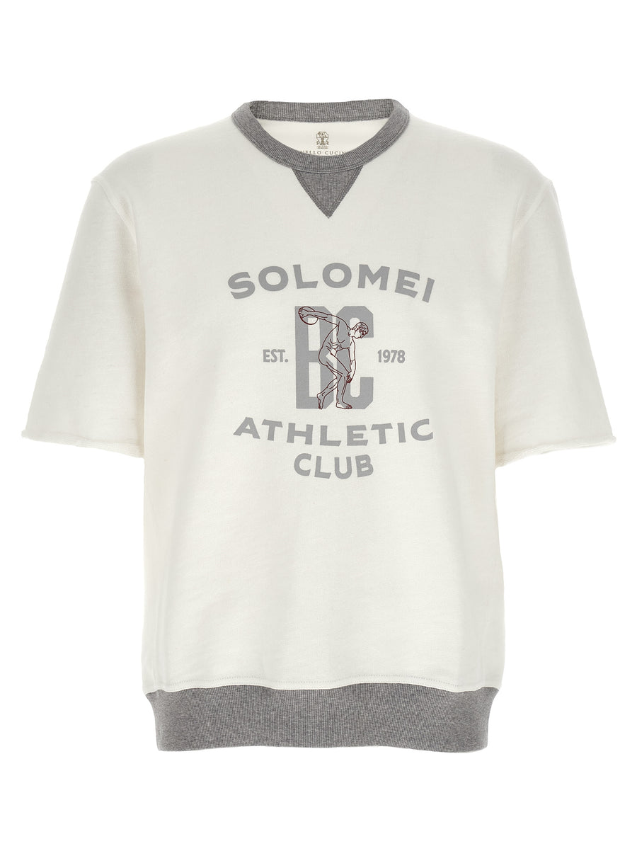 Brunello Cucinelli 91% cotton sweatshirt in white