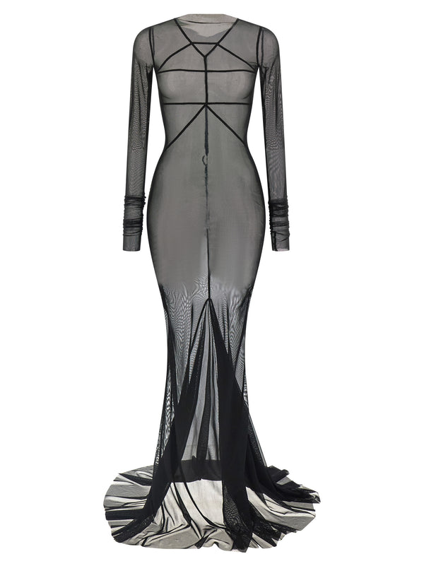 Rick Owens 93% nylon dress in black