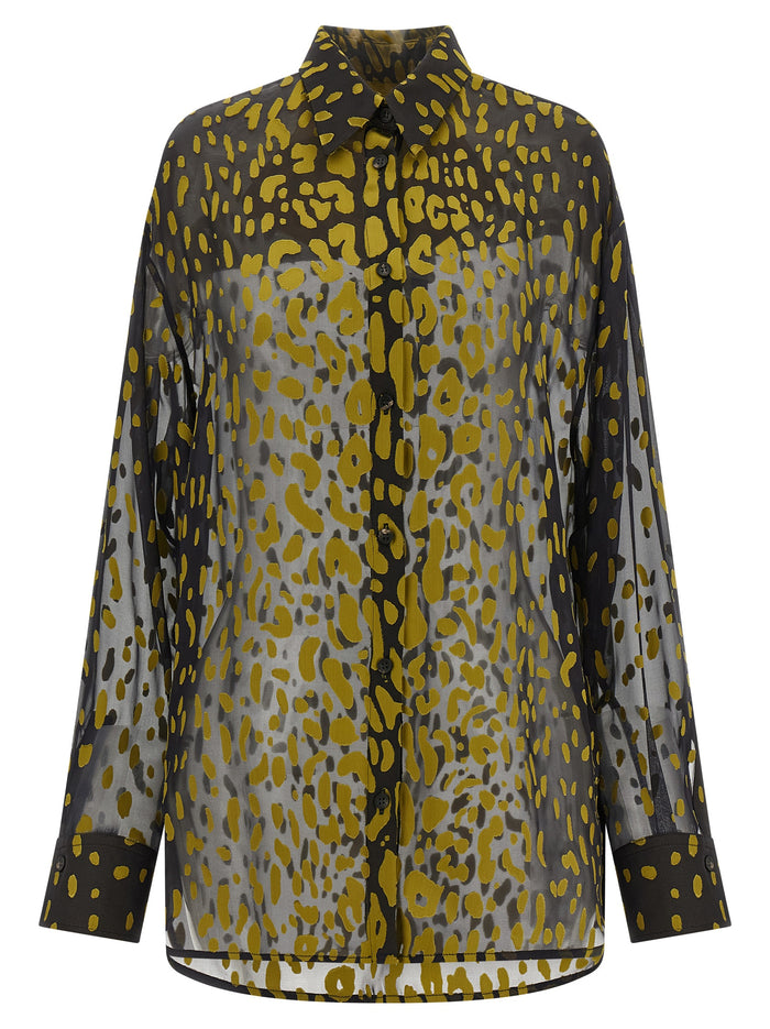 Ferragamo 64% Silk blouse in brown