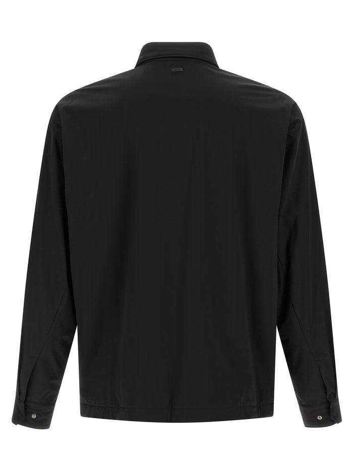 Herno 78% Polyamide overshirt in black — view 2