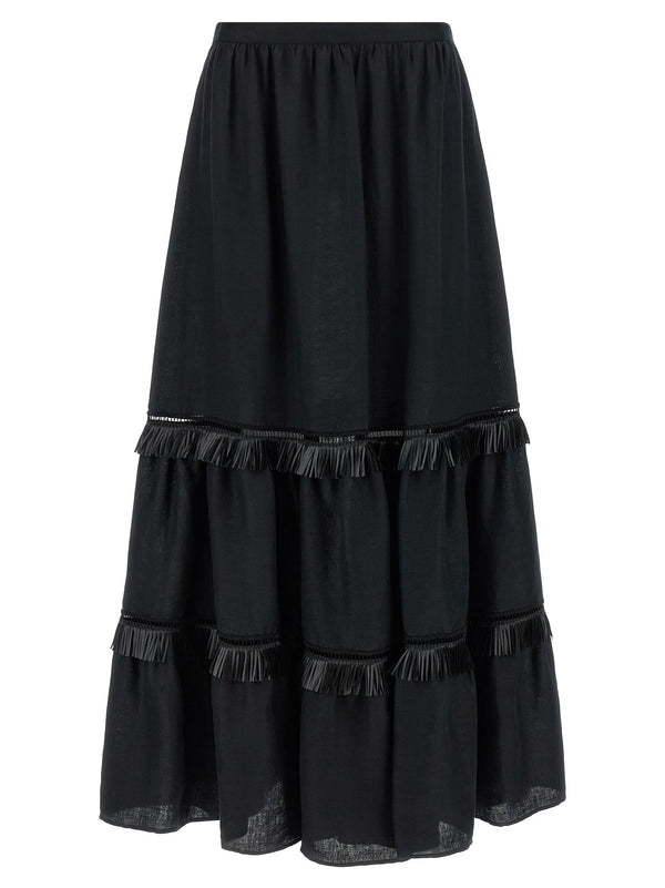 Kiton 100% Linen skirt in black