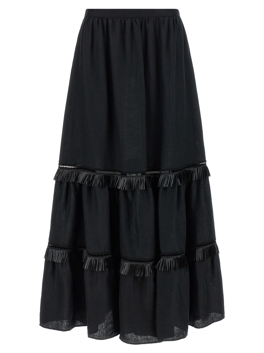 Kiton 100% Linen skirt in black