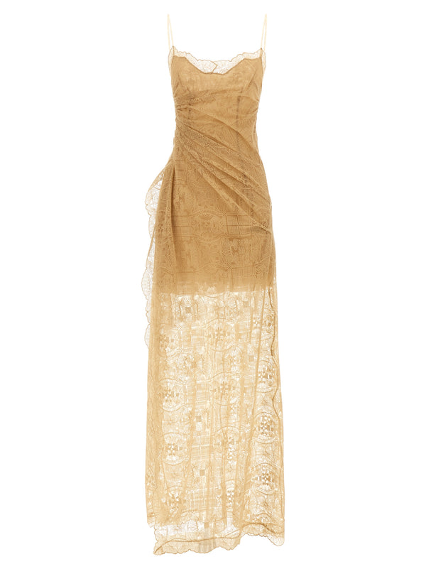 Ermanno Scervino 90% Polyester dress in beige