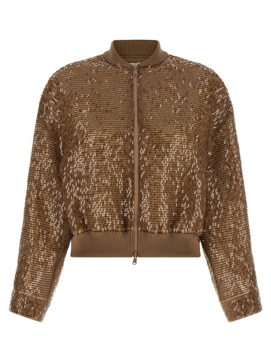 Brunello Cucinelli 100% Silk cardigan in brown