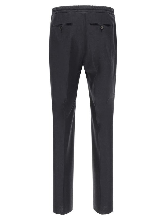 Zegna 100% Linen trousers in blue — view 2