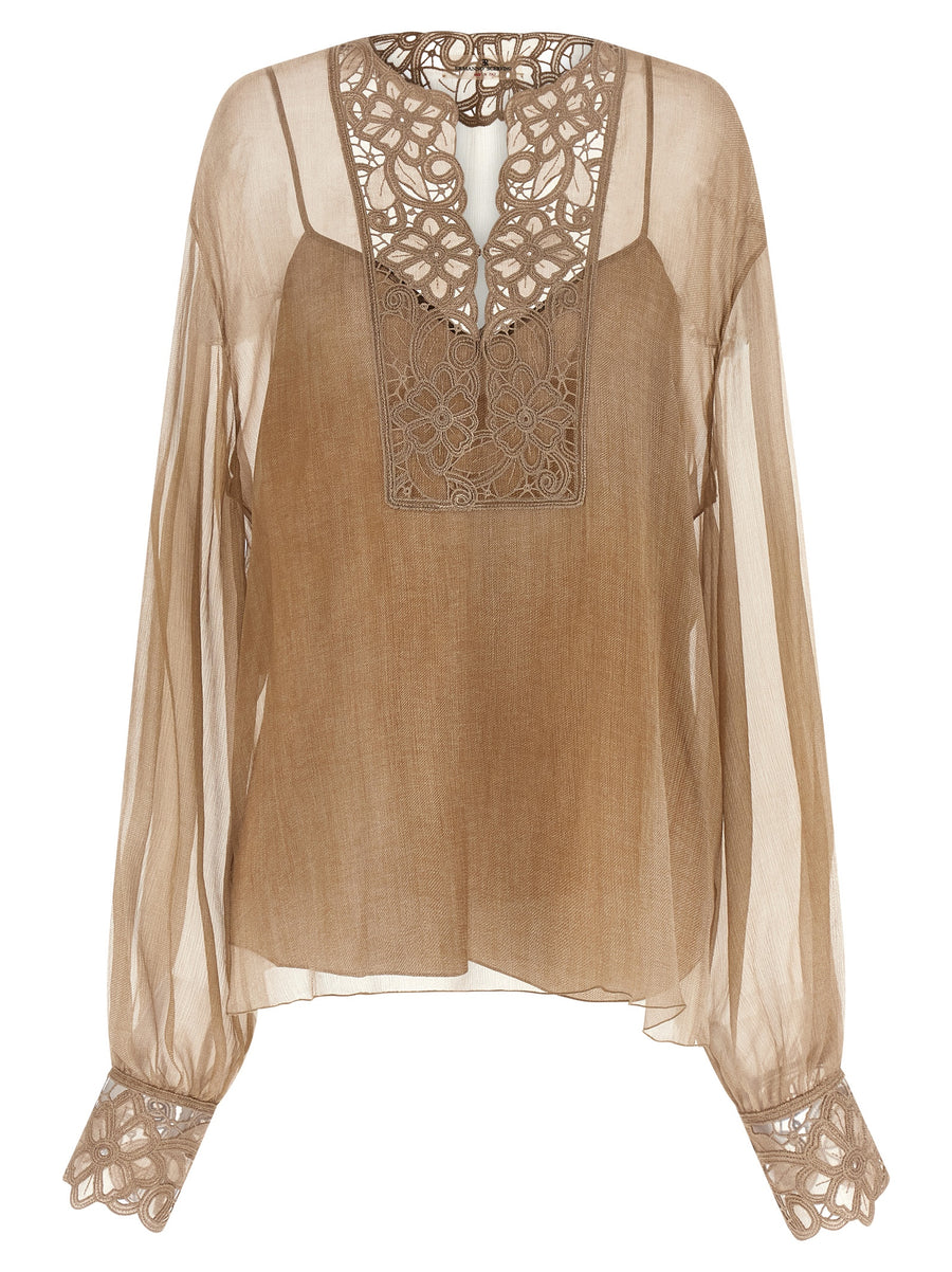 Ermanno Scervino 100% Silk blouse in beige
