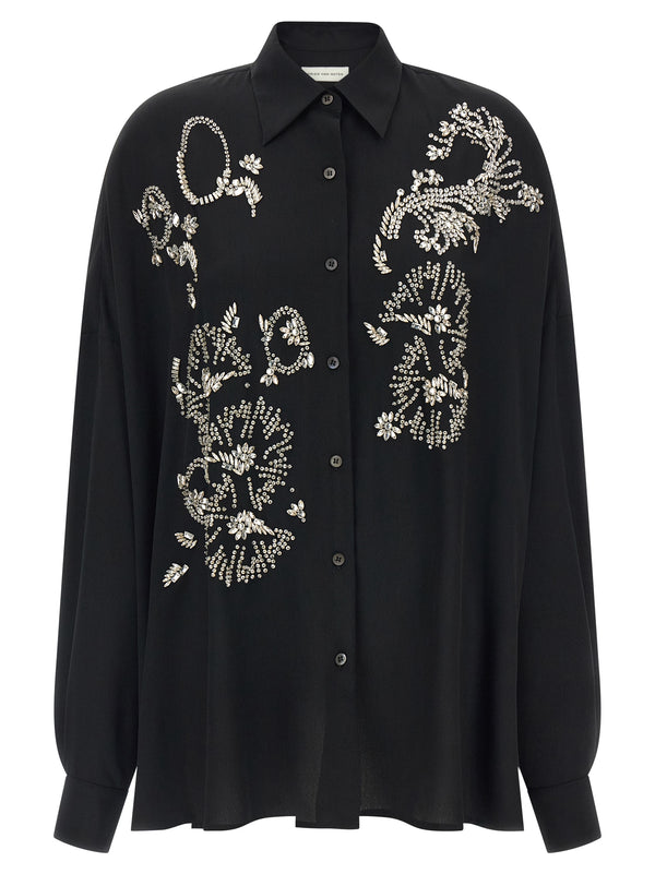Dries Van Noten 100% Polyester blouse in black