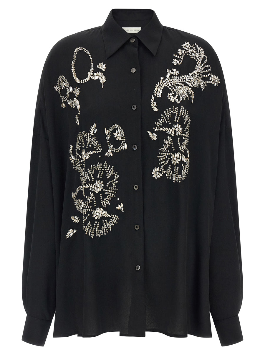Dries Van Noten 100% Polyester blouse in black