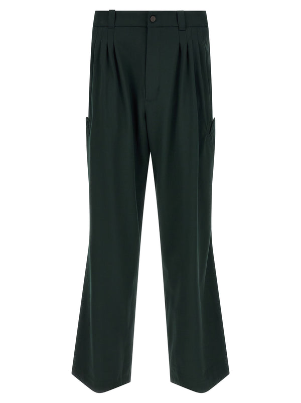 Kiko Kostadinov 97% virgin wool trousers in green