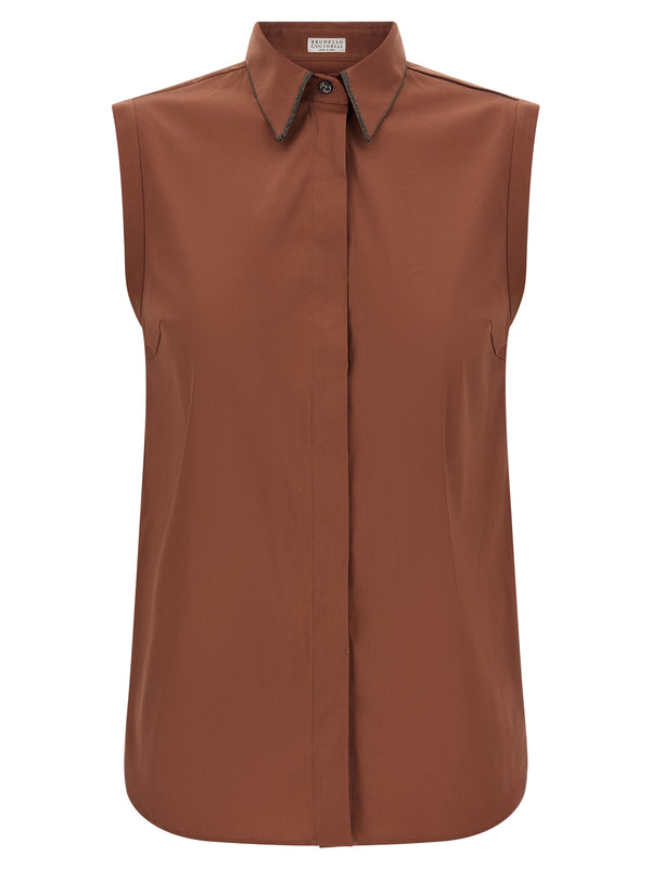 Brunello Cucinelli 72% Cotton blouse in brown