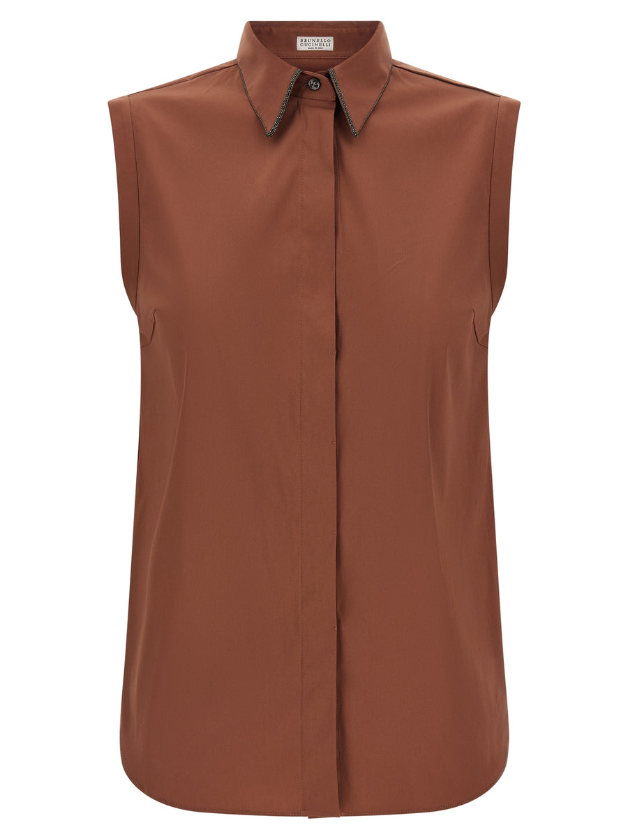 Brunello Cucinelli 72% Cotton blouse in brown