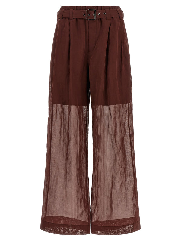 Brunello Cucinelli 100% cotton trousers in bordeaux